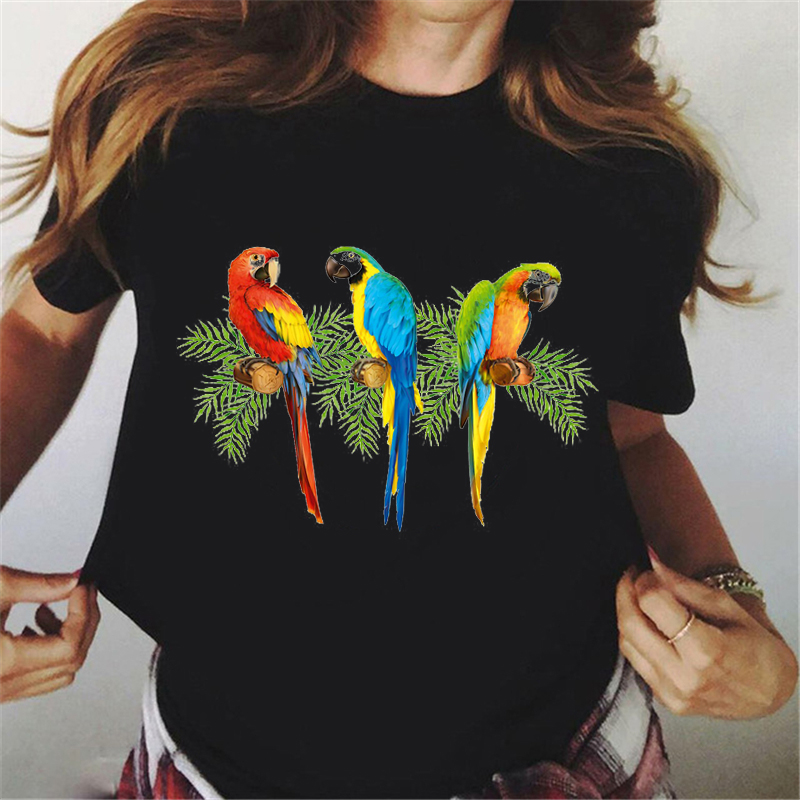 Plant Parenthood - Parrot coloré avec fleurs tropicales imprimer