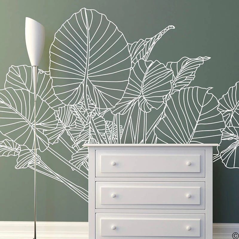 Monstera Thai Constellation - Autocollant mural en vinyle avec oreilles